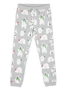 Stella McCartney Kids pantalon en coton à imprimé ourson - Gris