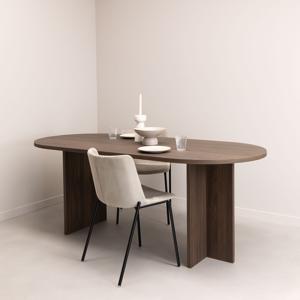 Stalux Ovale Eettafel Noa 200 x 90cm - notenhout - Ovaal