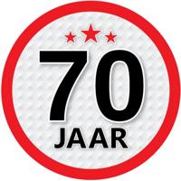 70 jaar leeftijd sticker - rond - Dia 15 cm - 70 jaar verjaardag - jubileum - leeftijd versiering