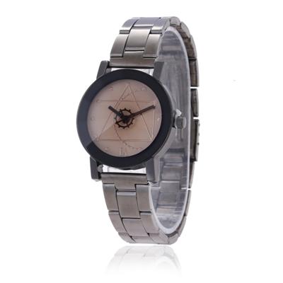 2 PC'S bruin glas Gear wolfraam stalen riem horloge voor mannen/vrouwen (vrouwen wit)