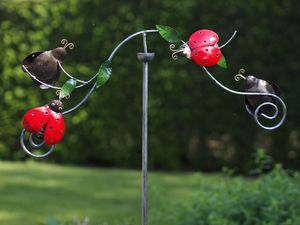 Tuinsteker Lieveheersbeestjes van metaal