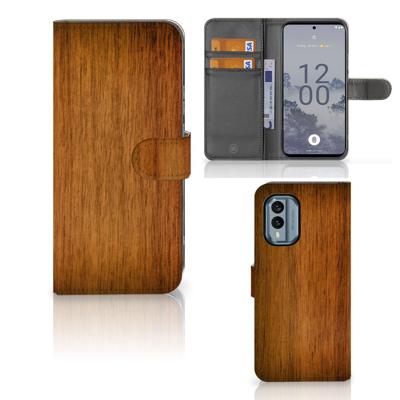 Nokia X30 | Book Style Case | Donker Hout