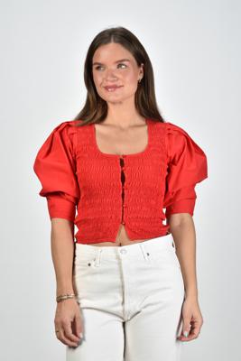 Ganni blouse F9004 racing red