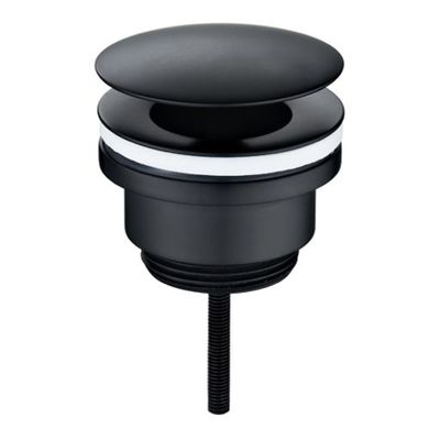 Afvoerplug Wiesbaden UniMatch Caral | 5/4" | Vaste waste (niet afsluitbaar) | Messing | Rond | Zwart mat