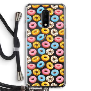 Pink donuts: OnePlus 7 Transparant Hoesje met koord