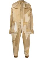 Greg Lauren combinaison à effet patchwork - Marron