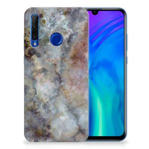 Honor 20 Lite TPU Siliconen Hoesje Marmer Grijs