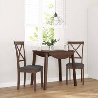 Eetkamerstoelen met kussens 2 st massief hout rubber bruin