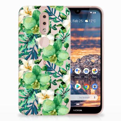 Nokia 4.2 | TPU Case | Orchidee Groen Nokia 4.2 | TPU Case | Orchidee Groen