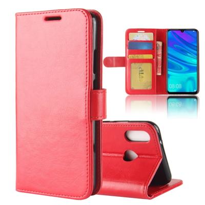 R64 textuur één fold horizontale Flip lederen case voor Huawei P30 lite met houder & portemonnee & kaartsleuven & fotolijstjes (rood)
