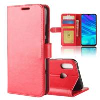 R64 textuur één fold horizontale Flip lederen case voor Huawei P30 lite met houder & portemonnee & kaartsleuven & fotolijstjes (rood)