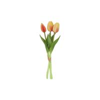 Countryfield Kunstboeket tulpen geel/oranje 29cm