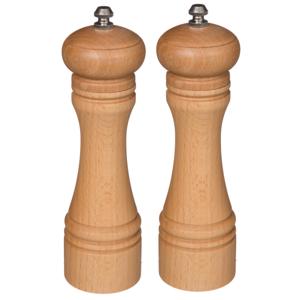 5Five Pepermolen/zoutmolen - Set van 2x stuks - hout - beige - H22 cm - Pepermaler/zoutmaler