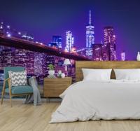 New York fotobehang paarse lucht New York fotobehang paarse lucht