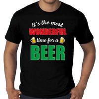 Grote maten wonderful beer fout Kerst bier t-shirt zwart voor heren - thumbnail