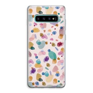 Terrazzo Memphis Pink: Samsung Galaxy S10 Plus Transparant Hoesje