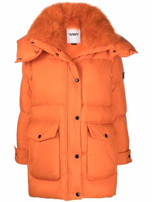 Yves Salomon parka à capuche - Orange