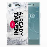 Sony Xperia XZ1 Compact | Siliconen hoesje | met naam Already Taken White Sony Xperia XZ1 Compact | Siliconen hoesje | met naam Already Taken White