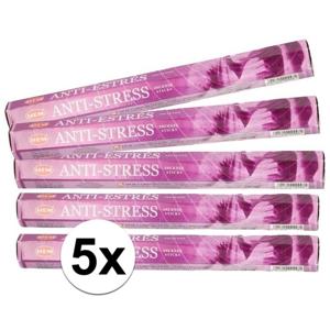 Geurstokjes wierook Anti Stress - 5x stokjes - 25 cm lang - Spetterende geur