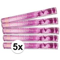 Geurstokjes wierook Anti Stress - 5x stokjes - 25 cm lang - Spetterende geur