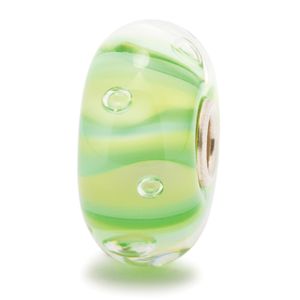 Trollbeads TGLBE-10129 Groene streep met luchtbellen (retired) zilver-glas