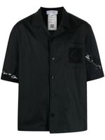 Marine Serre chemise Regenerated Household Linen en coton - Noir