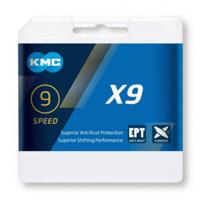 KMC x9 ept fietsketting 114 schakels, 288g, zilver