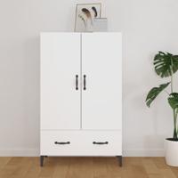 Hoge kast 70x31x115 cm bewerkt hout wit