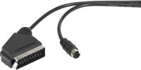 SpeaKa Professional DIN-aansluiting / SCART AV Aansluitkabel [1x Mini-DIN-stekker - 1x SCART-stekker] 1.50 m Zwart