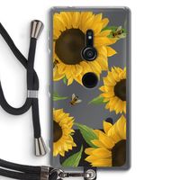 Sunflower and bees: Sony Xperia XZ2 Transparant Hoesje met koord
