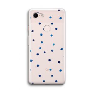 Blauwe stippen: Google Pixel 3 Transparant Hoesje
