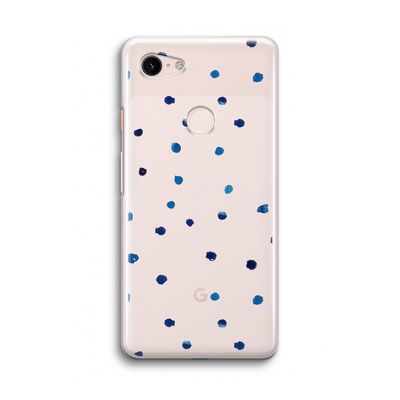 Blauwe stippen: Google Pixel 3 Transparant Hoesje