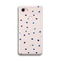 Blauwe stippen: Google Pixel 3 Transparant Hoesje