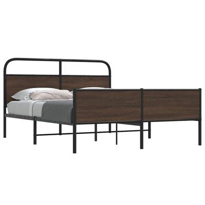 Bedframe zonder matras metaal bruin eikenkleurig 160x200 cm