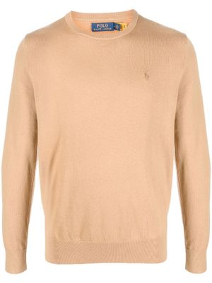 Polo Ralph Lauren pull en coton cachemire mélangé à logo brodé - Tons neutres