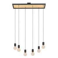 Eglo 6-lichts hanglampConsett zwart met hout - 43725