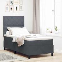 Boxspringbed met matras en LED fluweel donkergrijs 100x200 cm