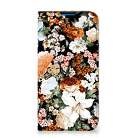 Smart Cover voor iPhone 14 Pro Max Dark Flowers - thumbnail