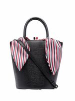 Thom Browne sac seau en cuir à doublure tricolore - Noir - thumbnail