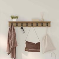 Wandgemonteerde kapstok met plank Wandgemonteerd artisanaal eikenkleurig