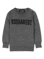 DSQUARED2 KIDS pull à logo en effet intarsia - Gris - thumbnail