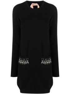 Nº21 robe en maille à manches longues - Noir