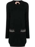 Nº21 robe en maille à manches longues - Noir