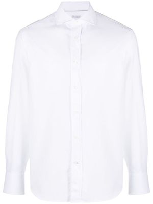 Brunello Cucinelli chemise en coton à manches longues - Blanc