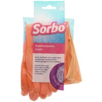 Sorbo huishoudhandschoenen - maat S - oranje - extra sterk - thumbnail
