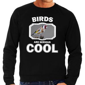 Sweater birds are serious cool zwart heren - vogels/ putter vogel trui