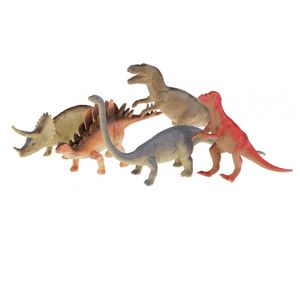 5x Plastic speelgoed dinosaurus figuren   -