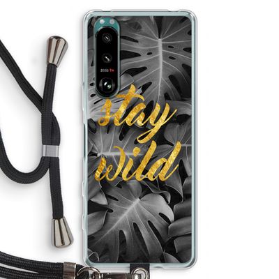 Stay wild: Sony Xperia 5 III Transparant Hoesje met koord