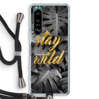 Stay wild: Sony Xperia 5 III Transparant Hoesje met koord