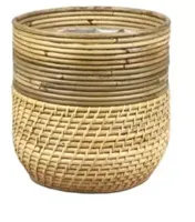 Rotan Lombok plantenmand grijs 24x24cm